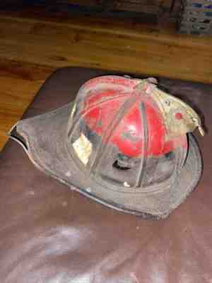 Vintage- Leather Boston Fire Department- 1970s Fireman Hat
