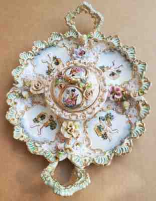 Vintage Benrose Capodimonte Relish Tray with Lid