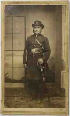 Civil War CDV Photo Union Officer General Hardee Hat w/ Star Sword New Haven CT