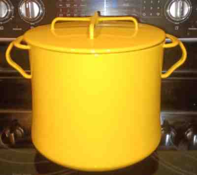 Dansk Kobenstyle France Vintage Yellow Enamelware 8 Qt Soup Stock Pot W/Lid MCM