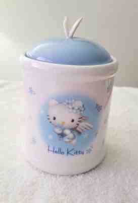 Rare Vintage 2000 SANRIO Blue HELLO KITTY Angel Wings Lid Sugar Jar