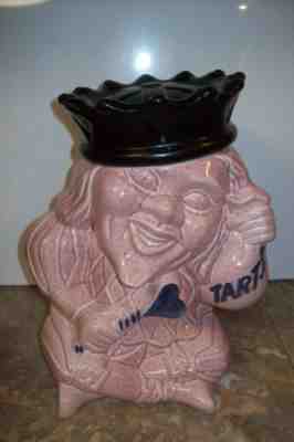 VINTAGE RED WING KING OF TARTS COOKIE JAR PINK ANTIQUE ART POTTERY USA RARE!