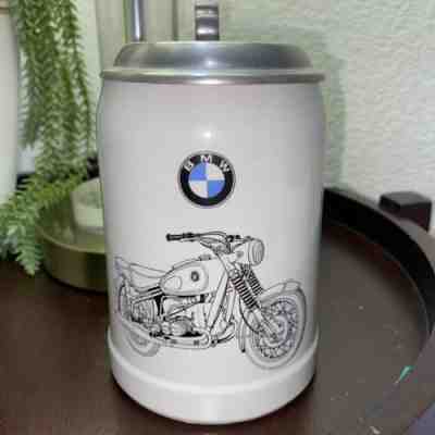 RARE W/Lid Vtg Butler And Smith BMW Motorcycle Beer Stein Mug 0.5L West Germany