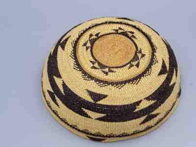 Fine Vintage Native American Hupa Yurok Kurok Basket Hat 8"