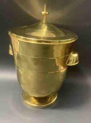 Brass MCM Ice Bucket Tommi Parzinger 4 Dorlyn Silversmiths Vtg Modernist