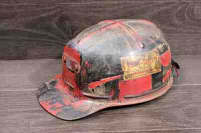 Vintage MSA Comfo-Cap Coal Miners Helmet Low Vein Tiger Stripe Hat NO CRACKS!