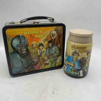 Rare Vintage 1974 Planet Of The Apes Lunchbox With Thermos With No Lid Lunch Box