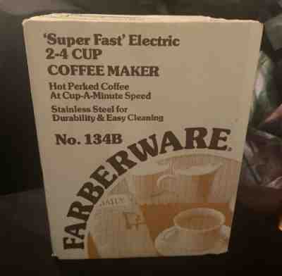 Vintage Farberware SuperFast Percolator Model 134B 2-4 Cup New In Factory Box