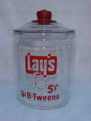 Vintage Lay's 2 Gal. Sandwich Jar w/Lid, Lays Frito,Tom's Lance Peanut store
