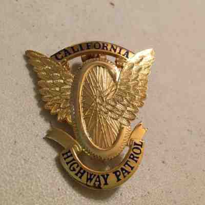 Vintage California Highway Patrol CHP Motorcycle Wings Hat Badge