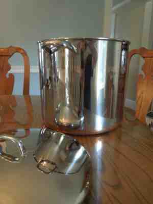 Vintage Revere Ware 20 Qt Stock Pot with Lid Stainless Steel Copper CladÂ