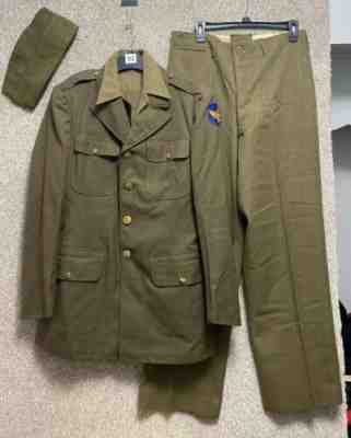 Vintage WW2 WWII 1940's US Army Wool 'Ike' Military Jacket Pants Shirt Hat 1942