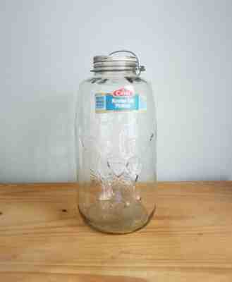 Vintage Cates Pickle Jar Mason's Patent Nov 30TH 1858 Eagle Star 4 Gallon w/ Lid