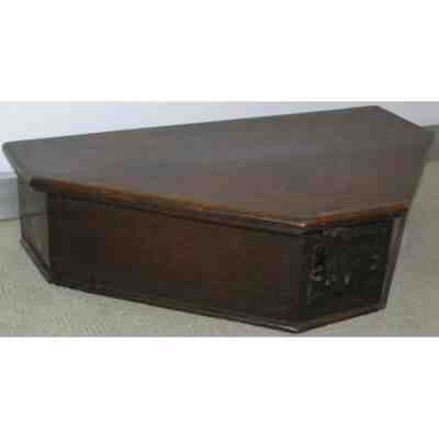 Antique 19th England Oak Box Hat Bicorne 40.5 cm
