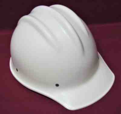 Vintage WHITE BULLARD 502 Fiberglass Hard Boiled HARD HAT IRONWORKER *NICE*