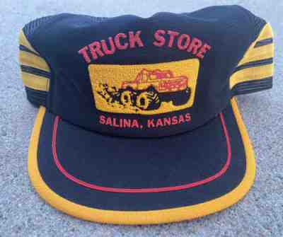 Vintage rural Kansas Truck Store 3 three Stripe Snapback Trucker Hat Cap USA K