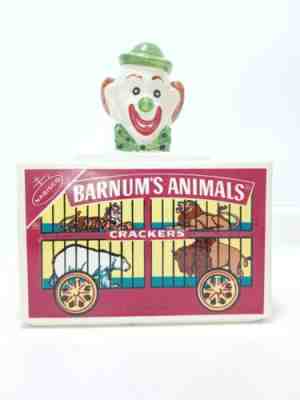Vintage McCoy Cookie Jar Barnam's Animals Clown Red Green White Marked USA 1972