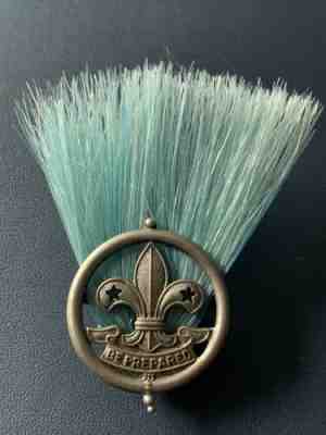 Vintage Boy Scout Gilwell Staff Kingfisher Blue Hat Plume Badge