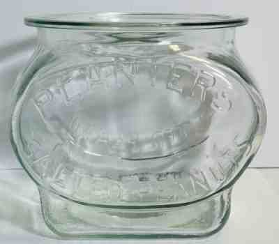 Vintage Planters Peanuts Glass Oval Salted Peanuts Jar VHTF No Lid/Great Cond