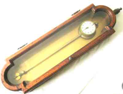 Beautiful Vintage Anno 1750 Saw Tooth Gravity 30" Wall Clock Glass Lid Wood Case