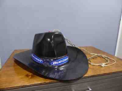 Budweiser Bud Light Beer Vintage Large Cowboy Hat Pool Table Hanging Light