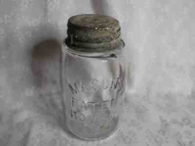 Vintage Pint Masons PATENT NOV 30TH 1858 FRUIT JAR / LID (N is backward)