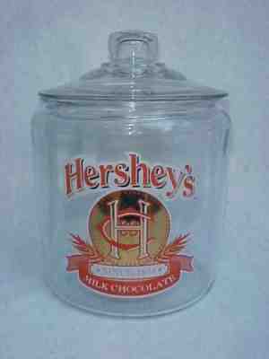 Vintage Red Hershey's Candy peanut Jar w/ lid, Tom's Lance Store, Gordons