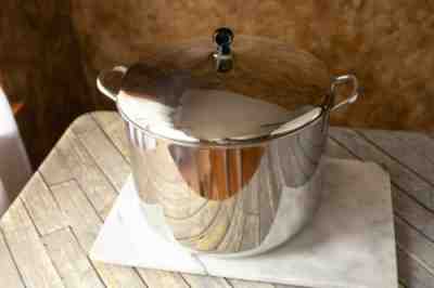 Vintage FARBERWARE Aluminum Clad Stainless Steel 16 Quart Stock Pot #846 w/Box