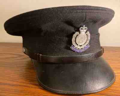 Vintage ROYAL HONG KONG POLICEMAN'S HAT with BADGE by Hobson & Sons, London Ltd.