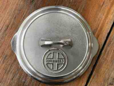 Griswold Cast Iron #3 Button Logo Skillet Lid in Chrome Finish