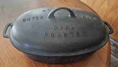 GRISWOLD #5 Cast Iron Oval Roaster Dutch Oven # 645 and # 275A Trivet RARE