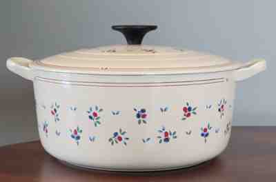 Vintage Le Creuset - "Petite Fruit" Enameled Cast Iron Dutch Oven (4.5 Qt.)