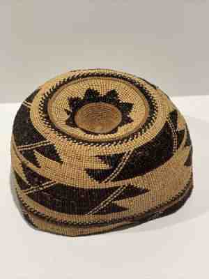 Native American Basket Antique Geometric Masters Vintage Hupa Hat Indian Tribal