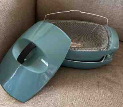Vintage 4 Piece Le Creuset RAYMOND LOEWY Turquoise 4.5 qt Coquelle Cocotte RARE!