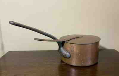 Dehillerin Rue Coquilliere Paris France Copper Handled Pan / Pot & Lid, c.1900