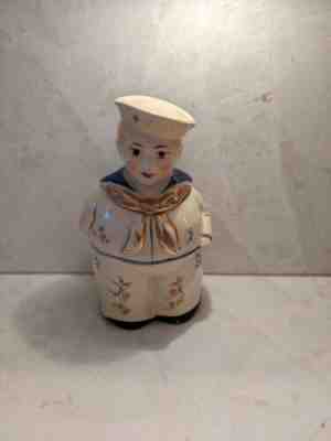 SHAWNEE POTTERY USN SAILOR BOY GOB - Gold Trim - Cookie Jar - RARE - OLD VINTAGE