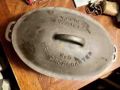Wagner Ware No.5 Drop Drop Oval Roaster w/Lid & Trivets Un-Used!!