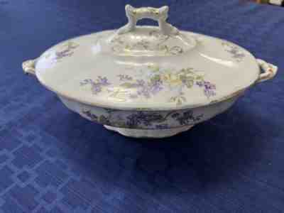Appraised Antique Late 1800s Sevres 2 Handled Porcelain Bowl With Lid.