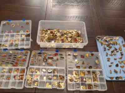 Huge vintage hat lapel pin tie tack lot Harley auto truck animal advertise 400+