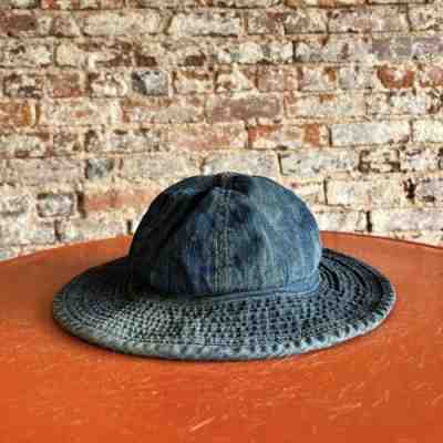 Vtg 40s WW2 US Army M-37 Selvedge Denim Daisy Mae / Boonie Bucket Hat
