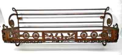 Vintage Cast Brass Pullman Train Rack / Shelf / Railroad Wall Hat Towel