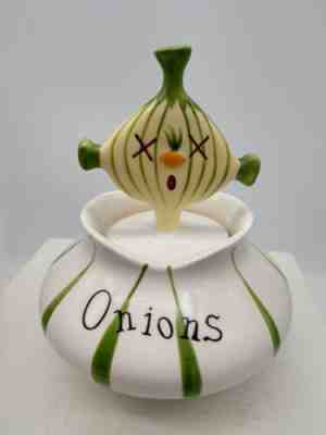 Vintage 1958 Holt Howard Pixie Pixieware Onion Condiment Jar Lid and Spoon