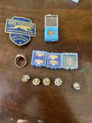 Lot Of Vintage Greyhound Bus Hat Pins