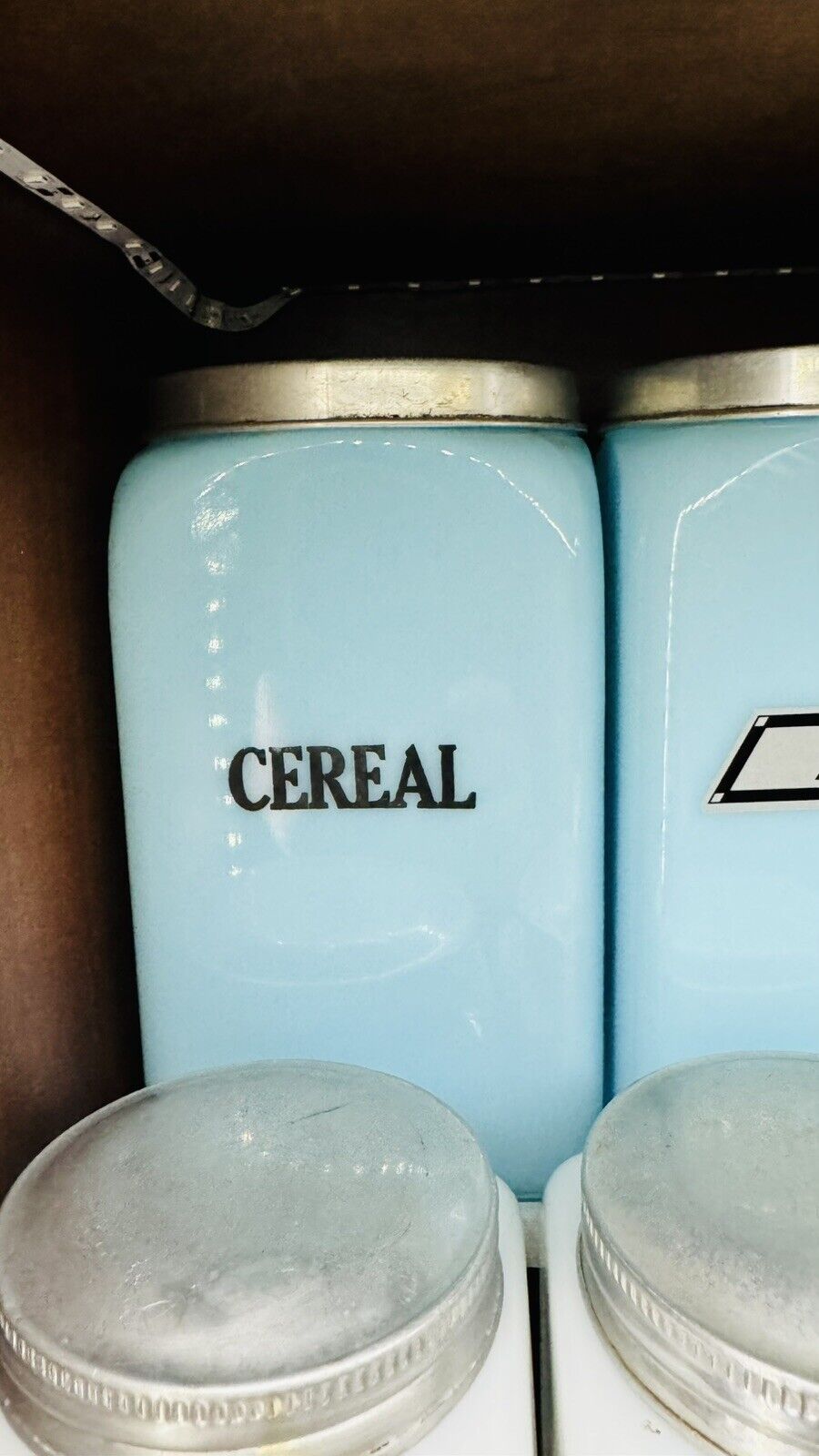 Vintage McKee Chalaine Cereal Canister Press On Lid 48 Oz