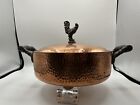 Vintage Hammered Copper Pot With Lid. Rooster Finial. J