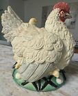 VTG PORTUGAL HEN CHICKS CHICKEN SOUP TUREEN MAJOLICA lid & ladle
