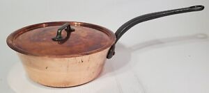 VTG E Dehillerin Paris France Copper Sauté Pan With Lid 5QT 11" Heavy