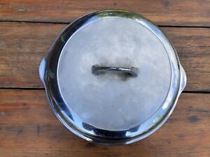 Griswold Cast Iron #10 High Dome Skillet Lid in Chrome Finish