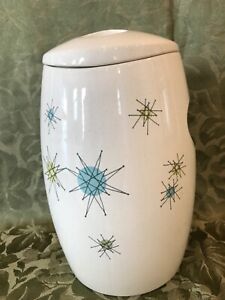 Vintage Franciscan Starburst Sugar Canister with Lid, three small chips at top