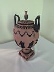 Vintage Wedgwood Jasperware Terracotta & Black large Pedistal Vase w/ lid - MINT